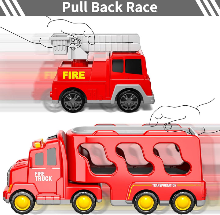 Bennol Juego de Juguetes de Camiones de Bomberos 5 en 1 para Niños...