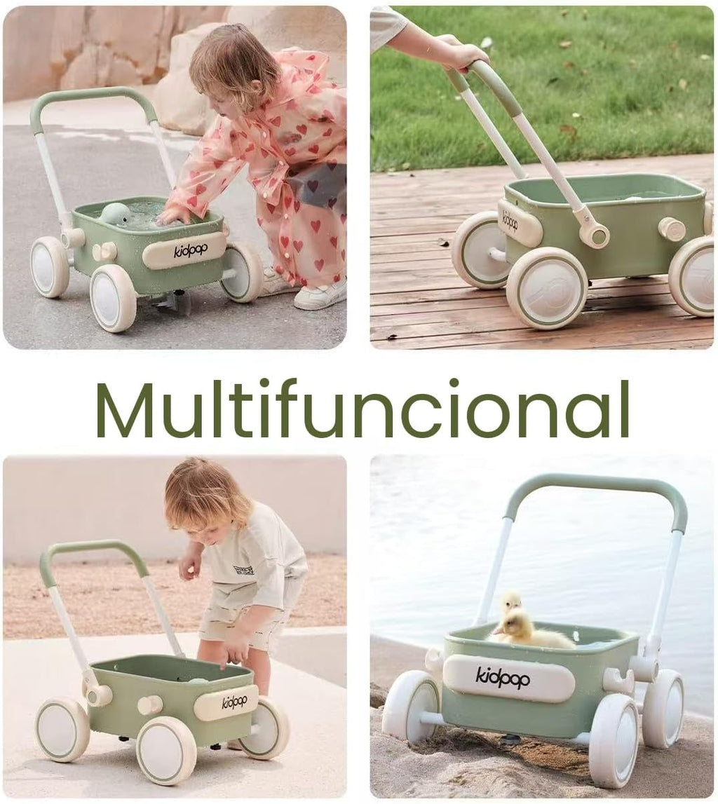 PULA - Andador de empuje para bebé con ruedas, carrito para niños pequeños para bebés que están aprendiendo a caminar, juguetes para bebés de 6 a 12 meses, regalos de cumpleaños de 1 año, para