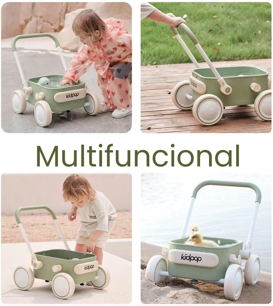 PULA - Andador de empuje para bebé con ruedas, carrito para niños pequeños para bebés que están aprendiendo a caminar, juguetes para bebés de 6 a 12 meses, regalos de cumpleaños de 1 año, para