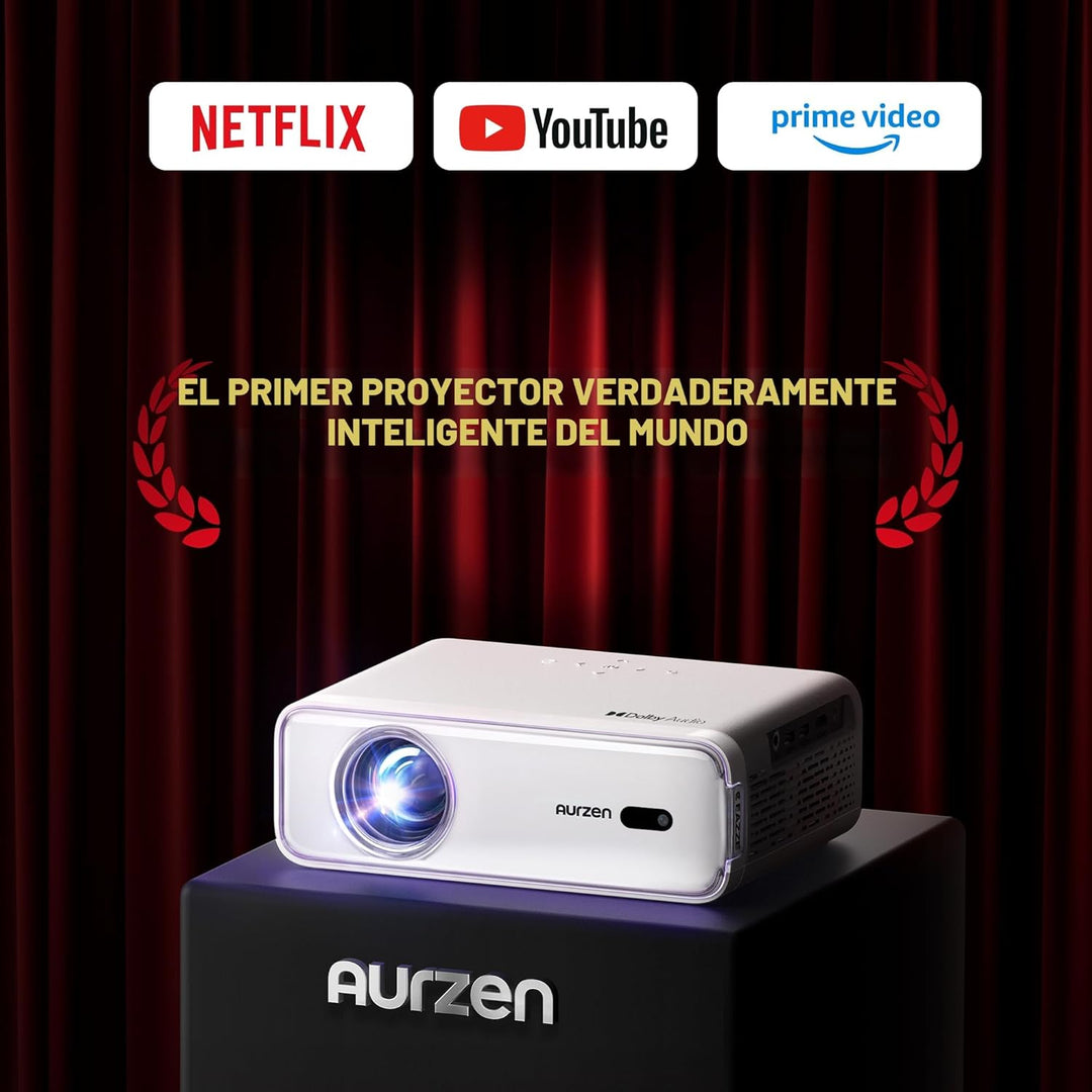 Aurzen EAZZE - Proyector inteligente D1 con WiFi y Bluetooth, licen...
