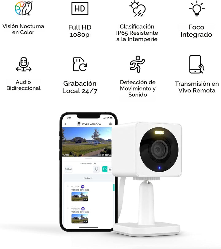 WYZE Cam OG interior\/exterior 1080p Wi-Fi cámara inteligente de se...