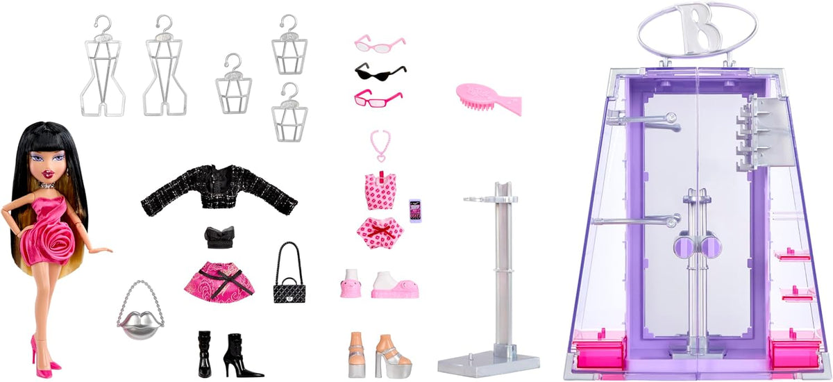 Bratz What'z in My Closet Playset con muñeca Dana Fashion, trajes, zapatos, espejo y accesorios