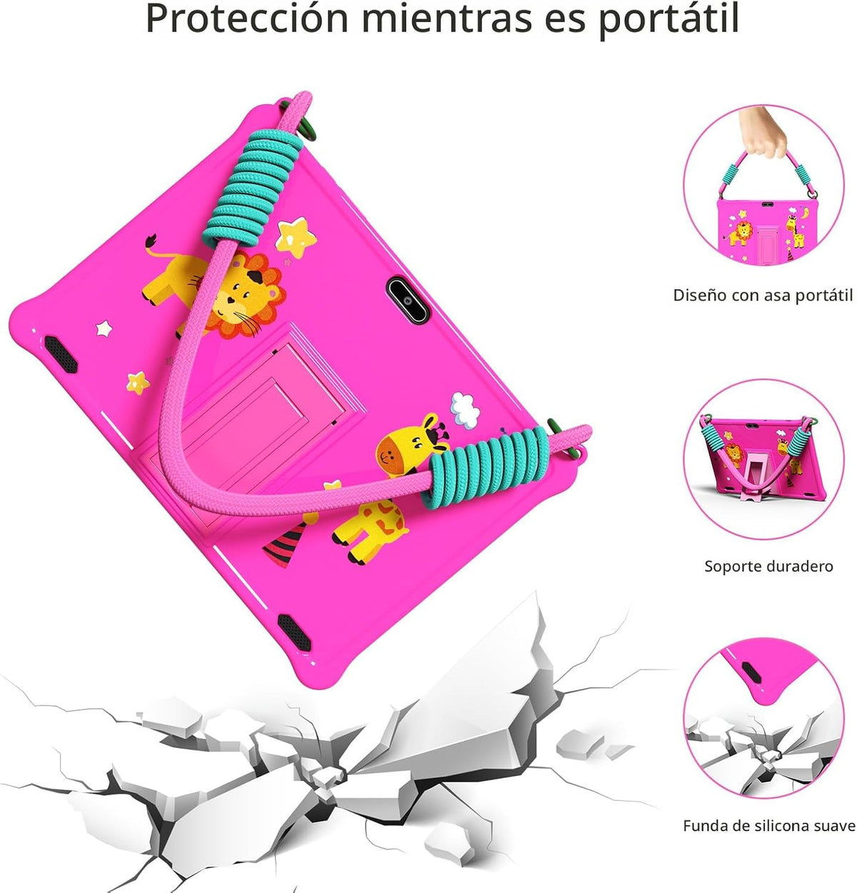PRITOM Tablet de 10 pulgadas para niños Android 13, tableta con cor...