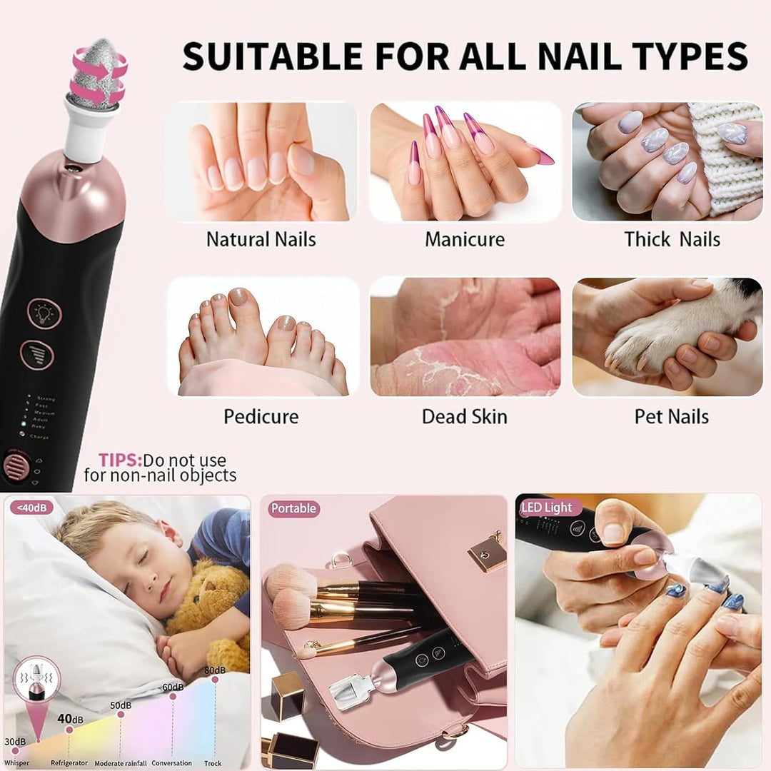 Kit profesional de manicura y pedicura, juego de limas eléctricas i...