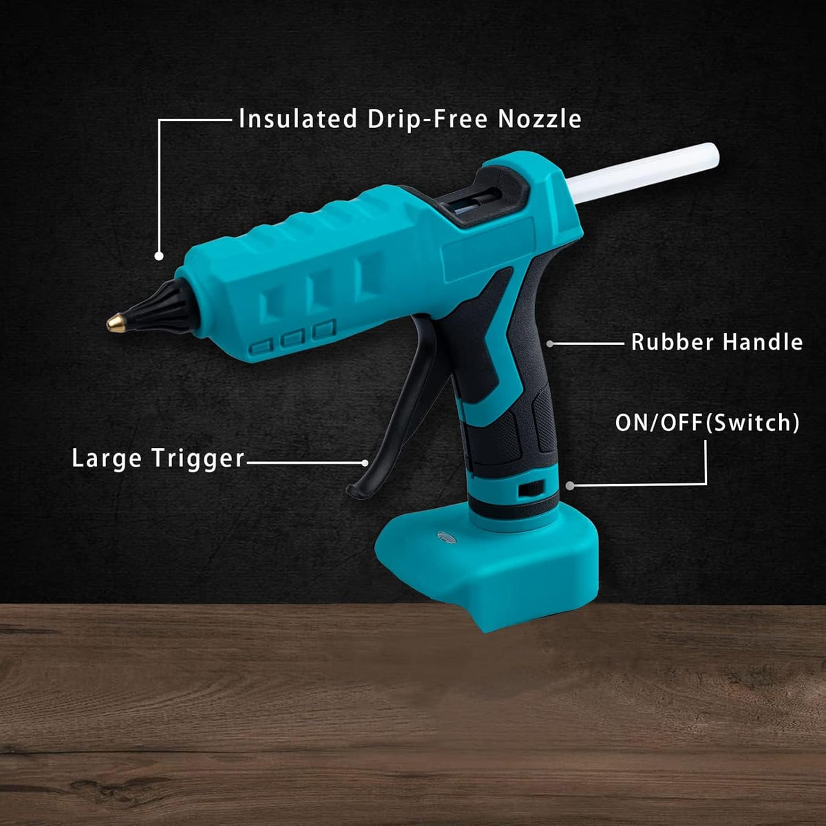 Pistola de pegamento caliente inalámbrica de 100 W compatible con batería Makita de 18 V