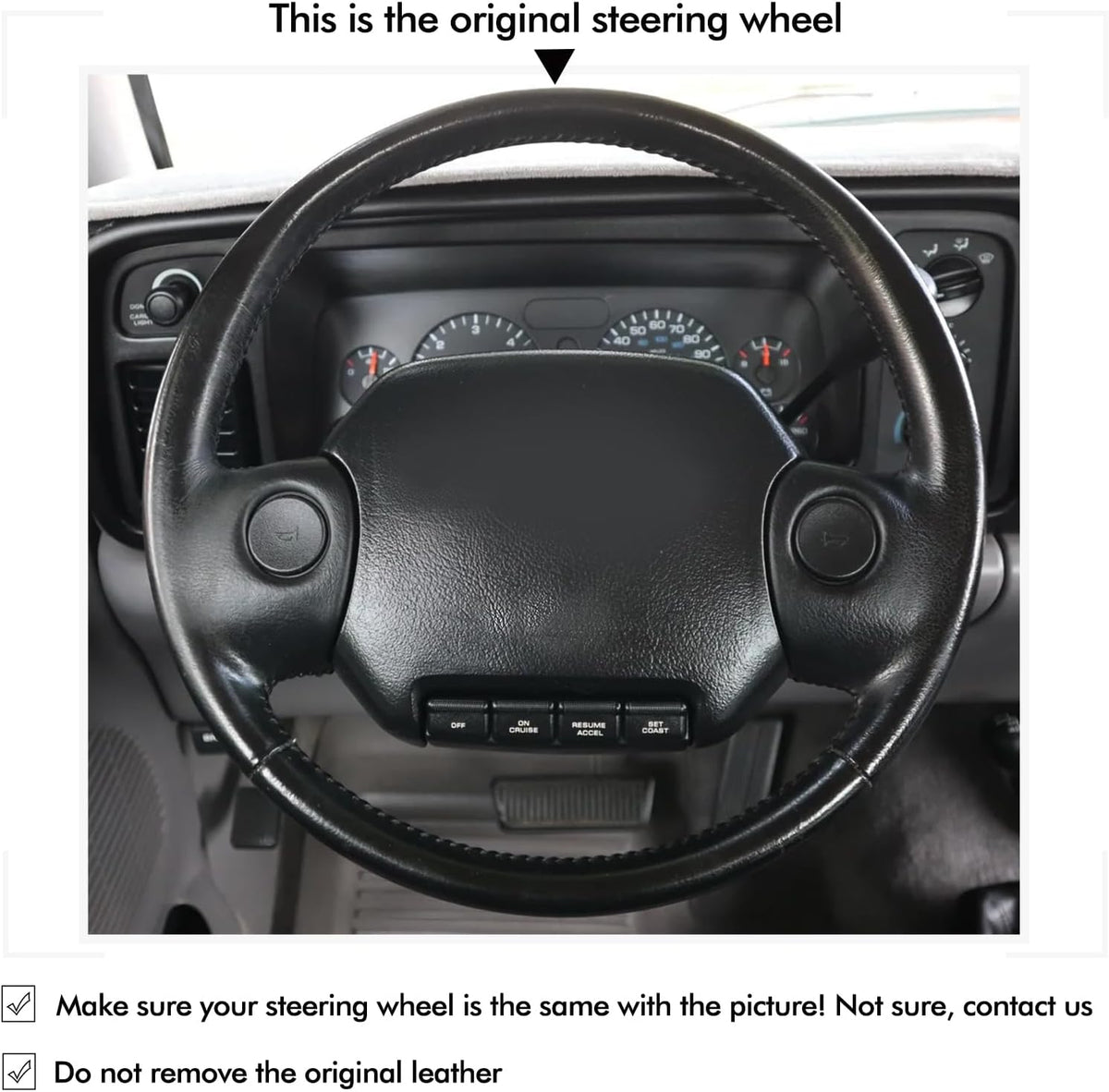 MEWANT Stitch On - Funda para volante de ajuste personalizado para Dodge