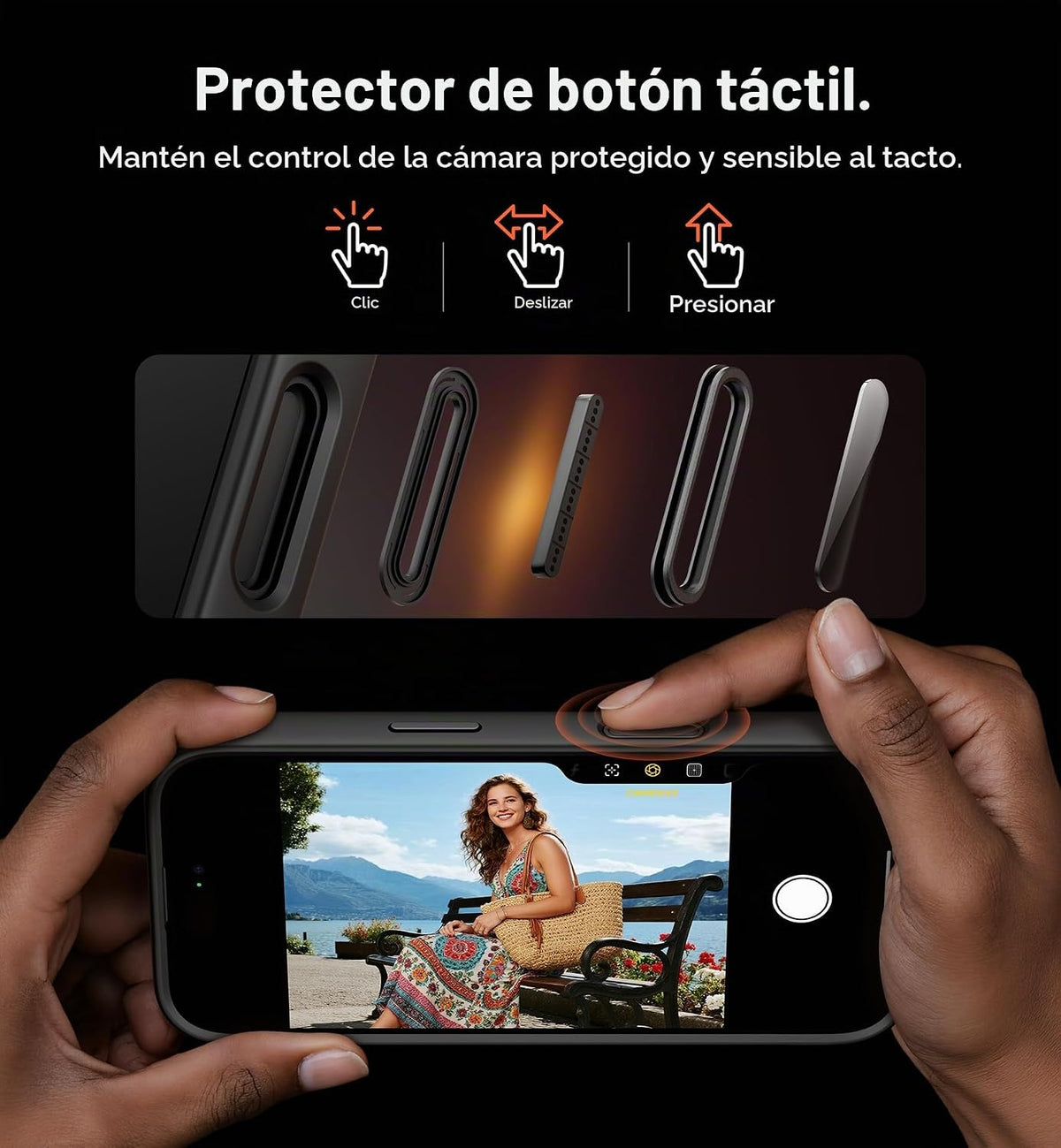 SURITCH para iPhone 18 Pro Funda para MagSafe, Cobertura de Cámara, Negra