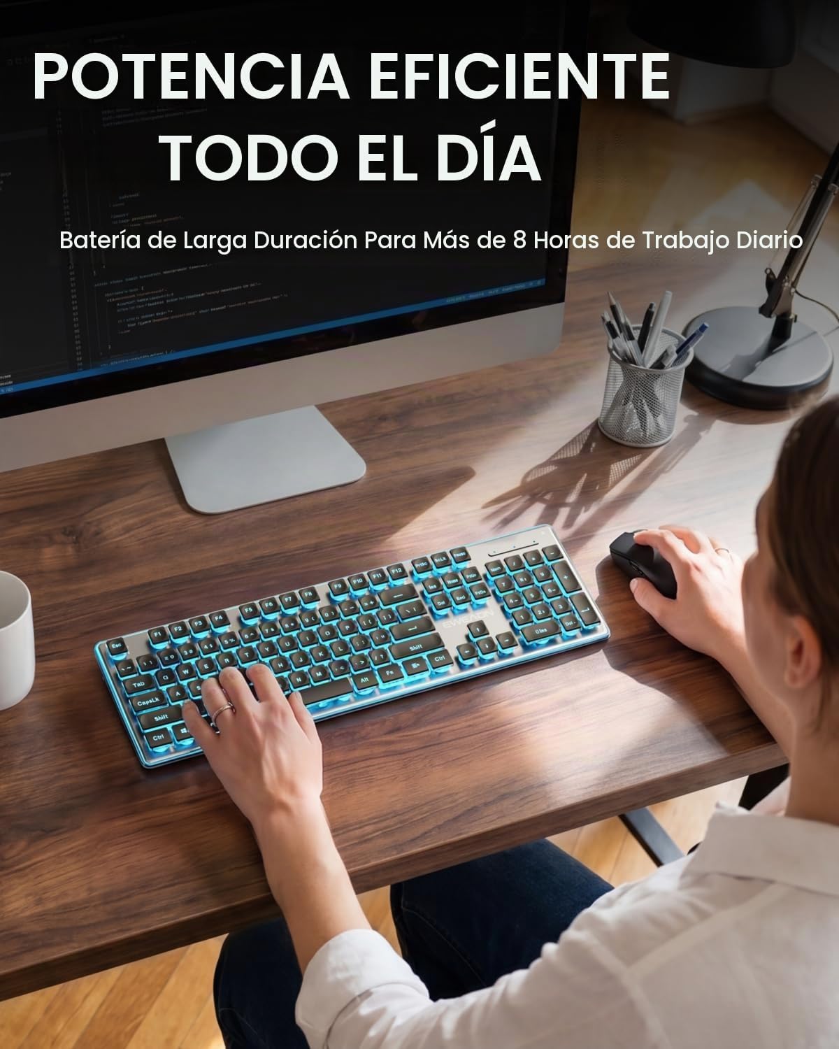 SEUNKWANG EWEADN V3 Combo de Teclado y Mouse Inalámbrico con Retroi...