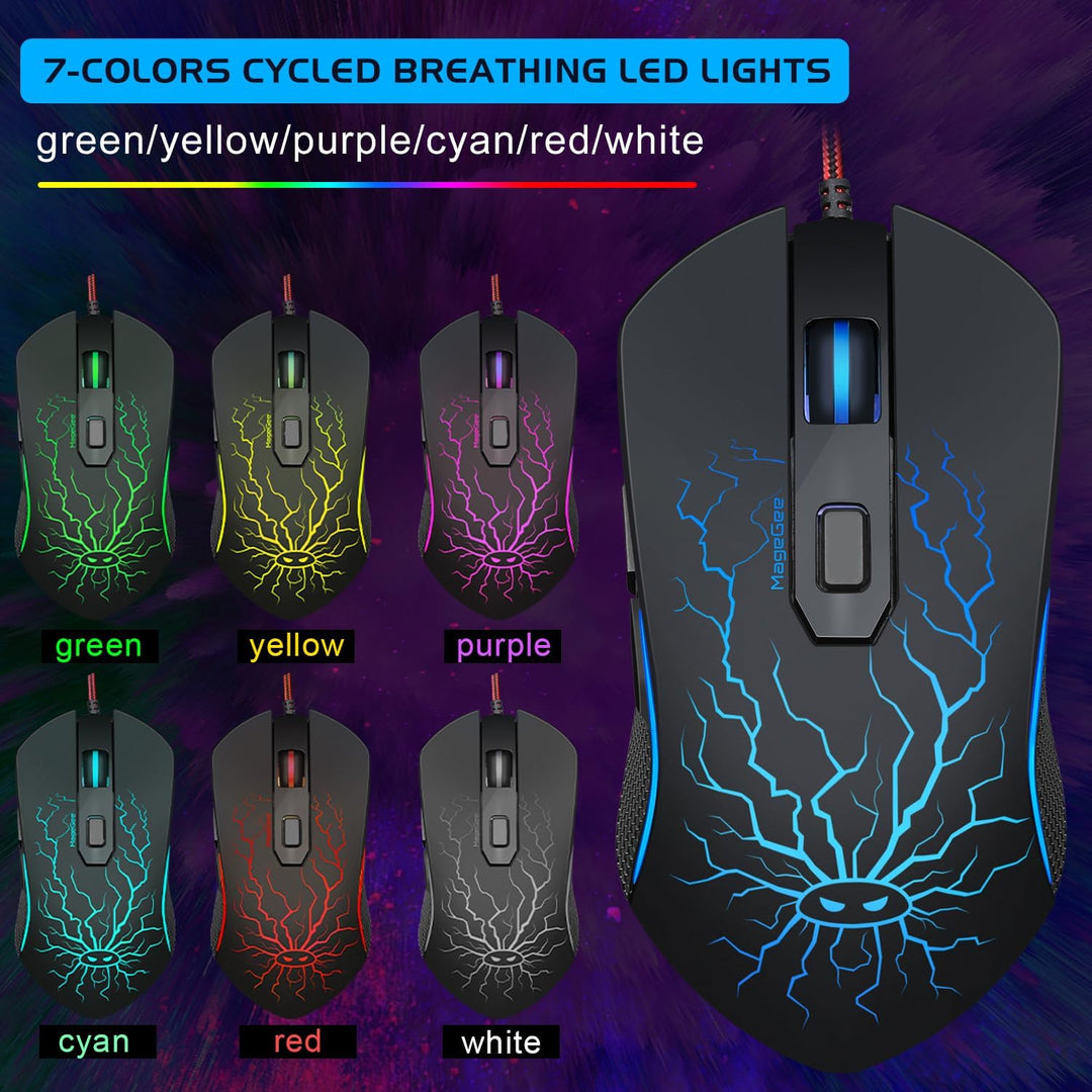 Combo de teclado y mouse para juegos, teclado con retroiluminación...