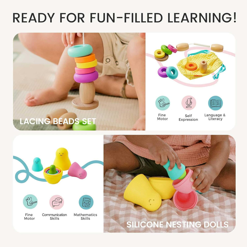 Tiny Land Montessori - Juego de juguetes para bebés de 16 a 18 meses, kit