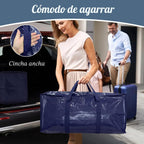 Paquete de 6 bolsas de mudanza grandes extra resistentes con cremallera fuerte y asas cómodas, bolsas de almacenamiento de ropa resistentes y duraderas, cajas de mudanza azules para suministros