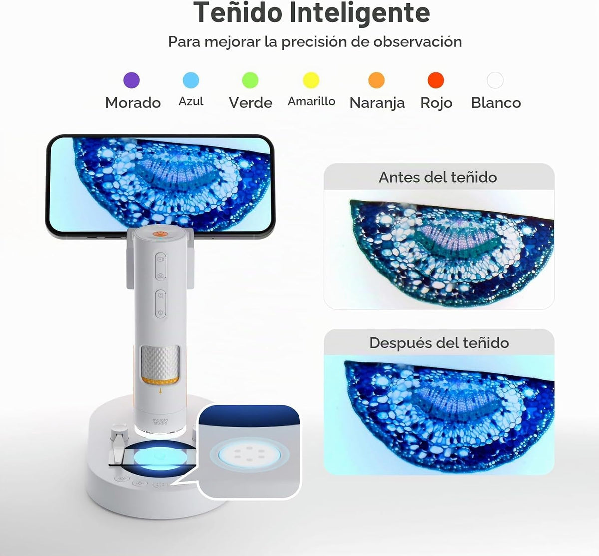 Microscopio digital MX1-AS para niños, 3.5X-1000X USB portátil