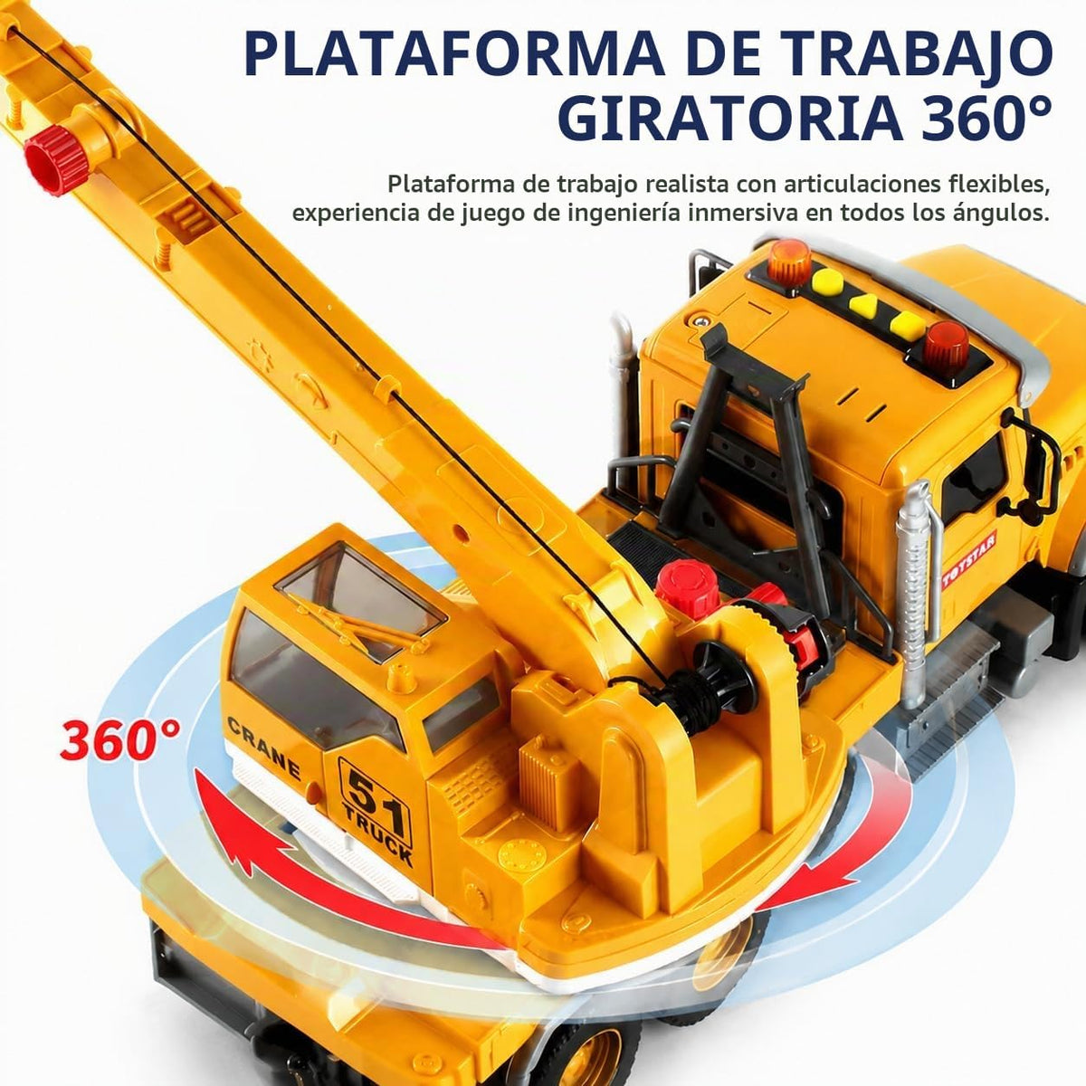 Juguete grande amarillo del camión de la grúa de 14", juguete del