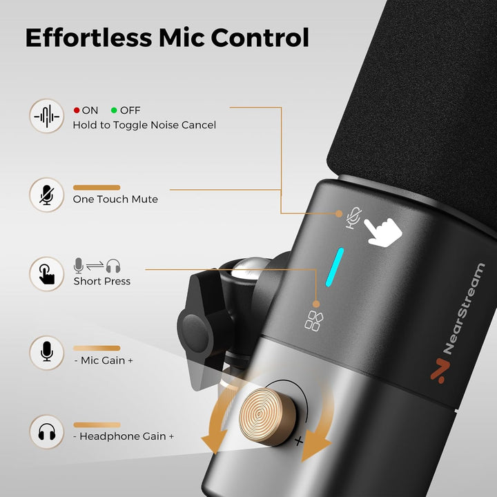 NearStream AM25X Gen2 Micrófono de Condensador XLR\/USB con Cancela...