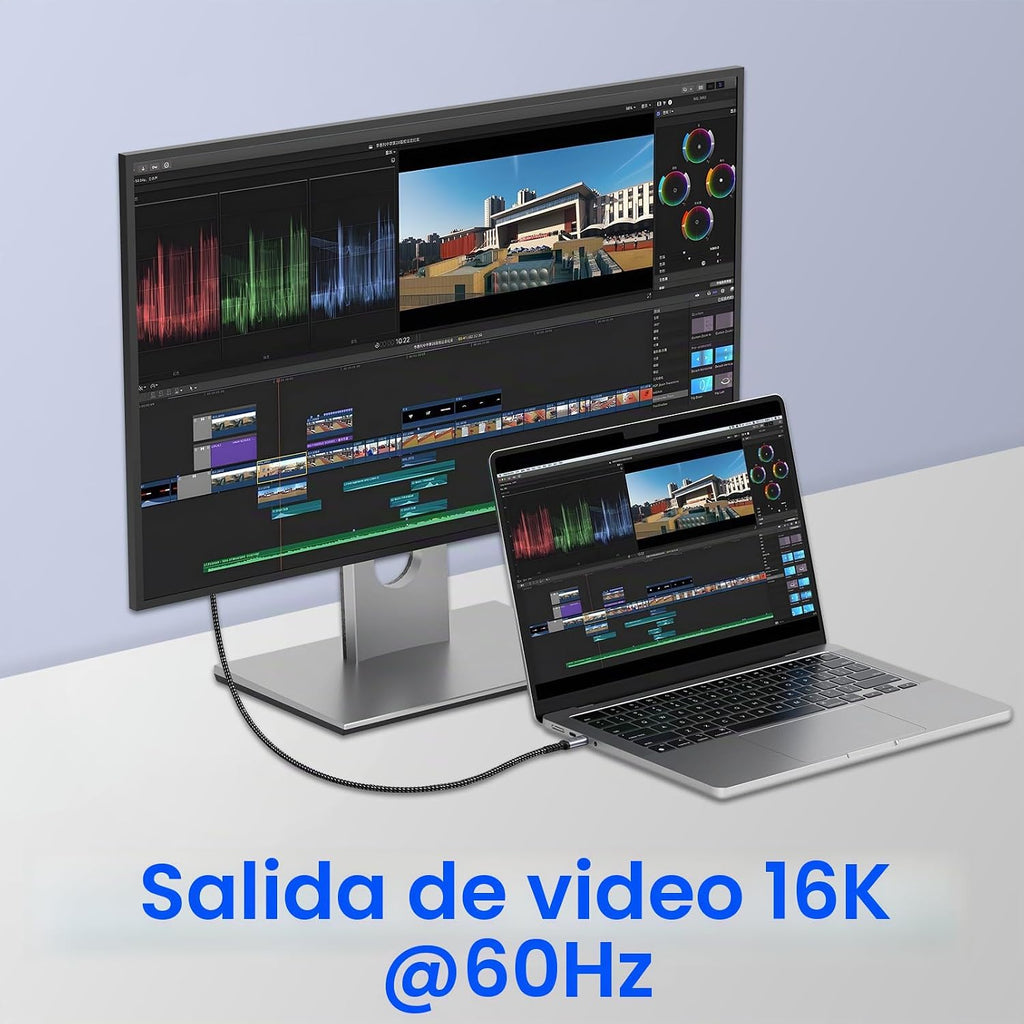 USB C Cable 80Gbps 1.5ft 2 Packs, Short USB 4 Cable 240W, 16K Monitor