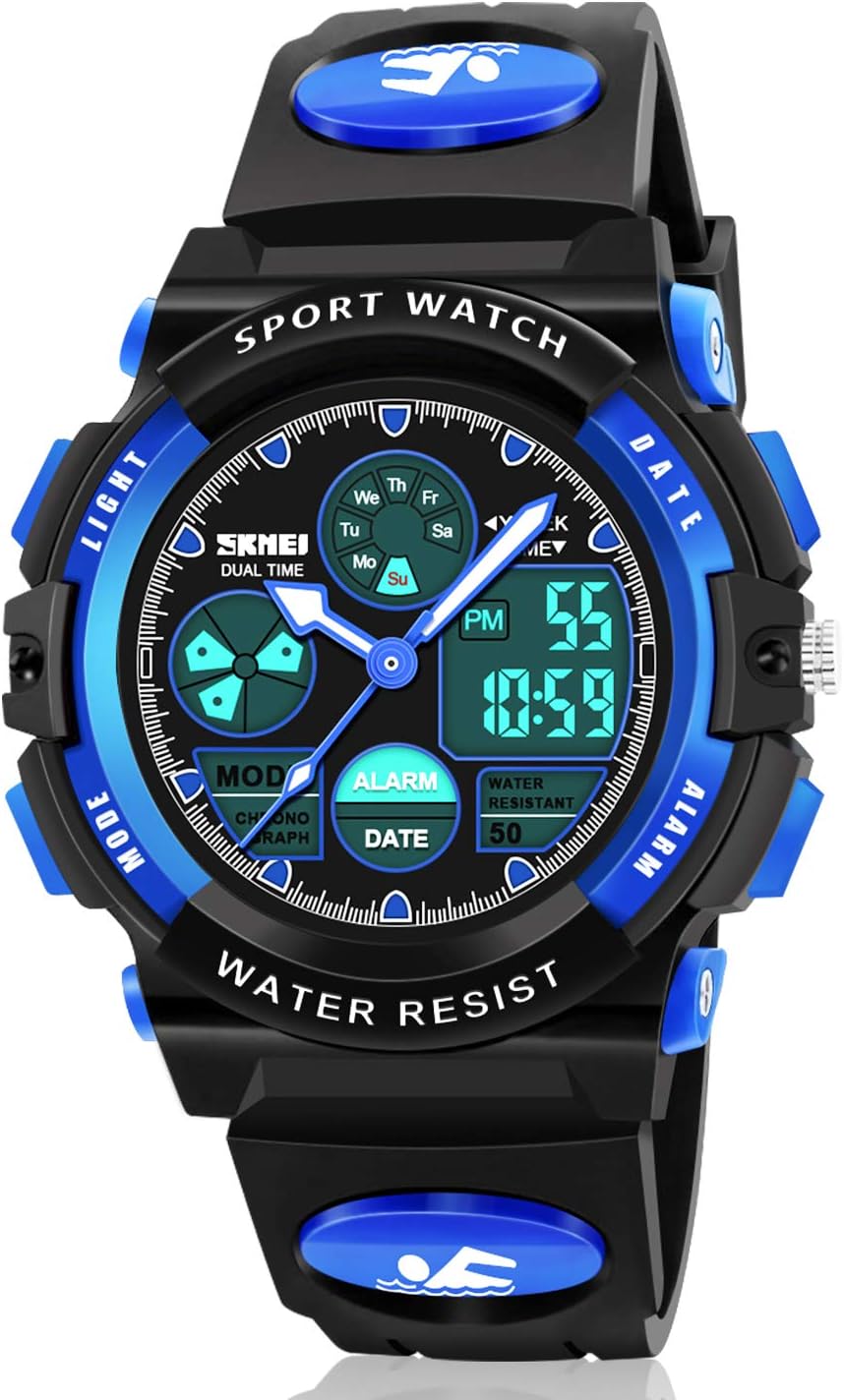 ATIMO Reloj impermeable multifunción LED para niños - Regalos para niños