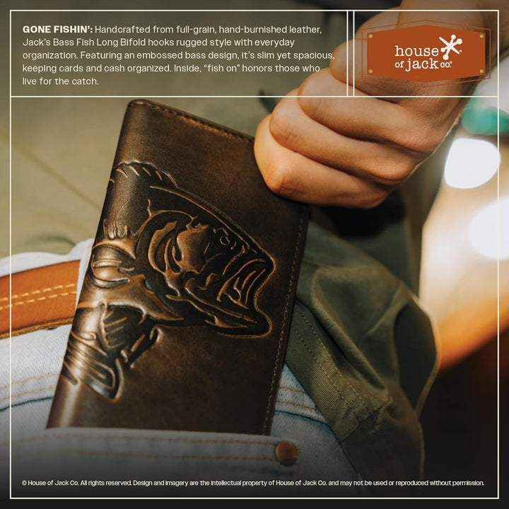 House of Jack Co. Cartera Larga Para Hombre | Cuero de Grano Comple...