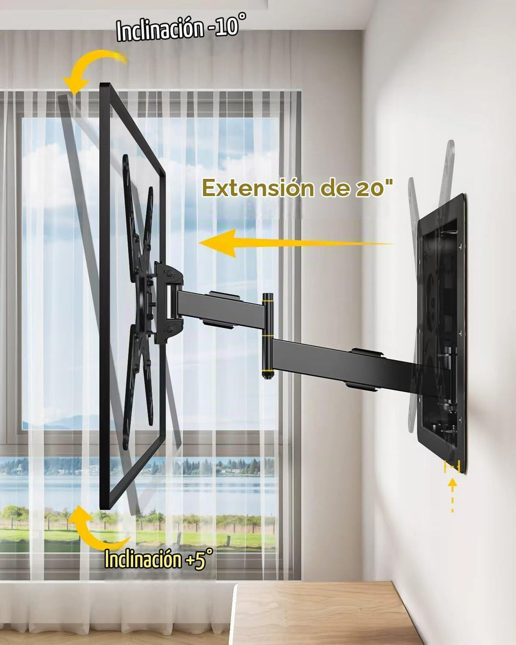FORGING MOUNT Soporte de TV empotrado en pared para televisores de 32 a 70