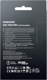 Samsung SSD 9100 PRO con disipador de calor de 2 TB, PCIe 5.0x4 M.2...