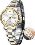 OLEVS Reloj de Lujo para Mujeres, Modo Pequeño de Muñeca, Acero Inoxidable, Reloj para Damas, Calendario