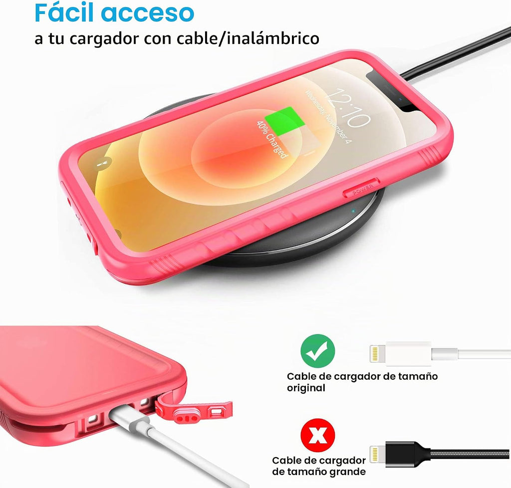 SPORTLINK Funda impermeable para iPhone 12/12P, color rosa