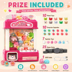 Skirfy - Máquina de garras para niños, juguete de garra de arcade con luces y música, agarrador de dulces a monedas, cumpleaños para niños y niñas, juego de fiesta familiar