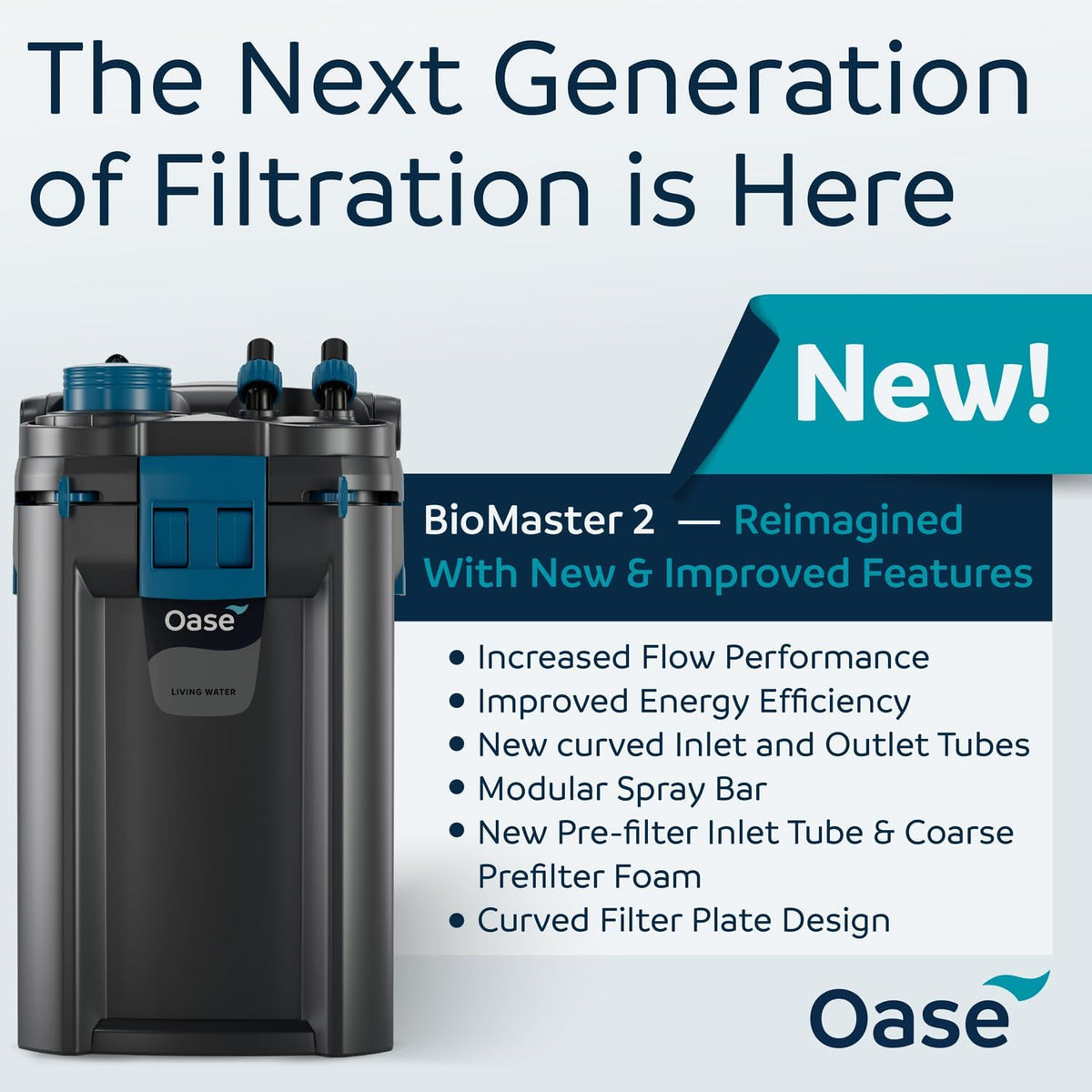 OASE BioMaster 2 Thermo 350 Filtro de recipiente para acuarios - Filtro externo de acuario con calentador integrado - Prefiltro EasyClean, funcionamiento silencioso, agua dulce y salada, hasta 90