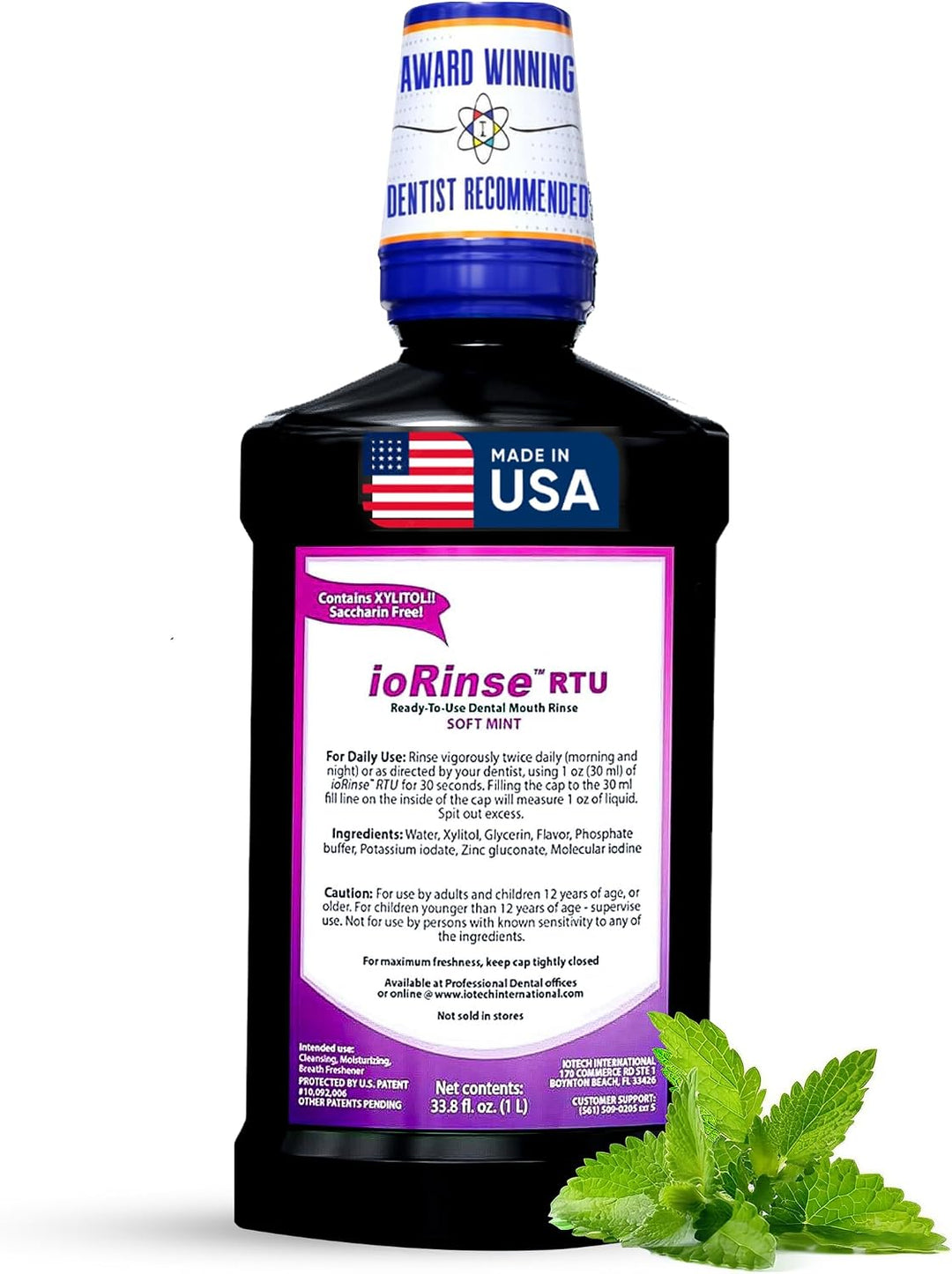 ioRinse RTU Enjuague bucal halitosis, enjuague bucal de yodo molecu...