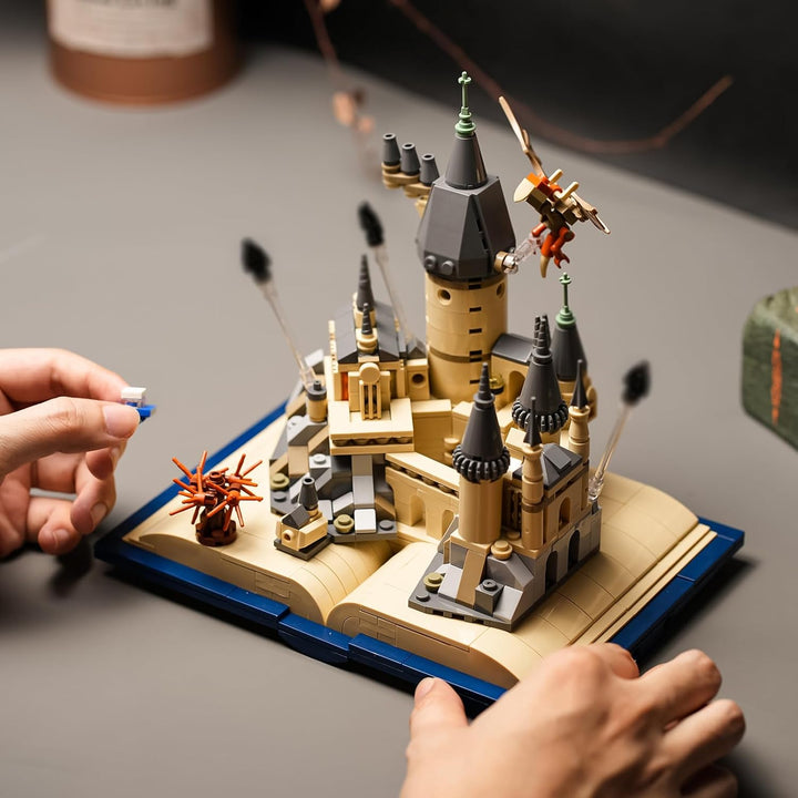 Juego de construcción de libro de castillo compatible con