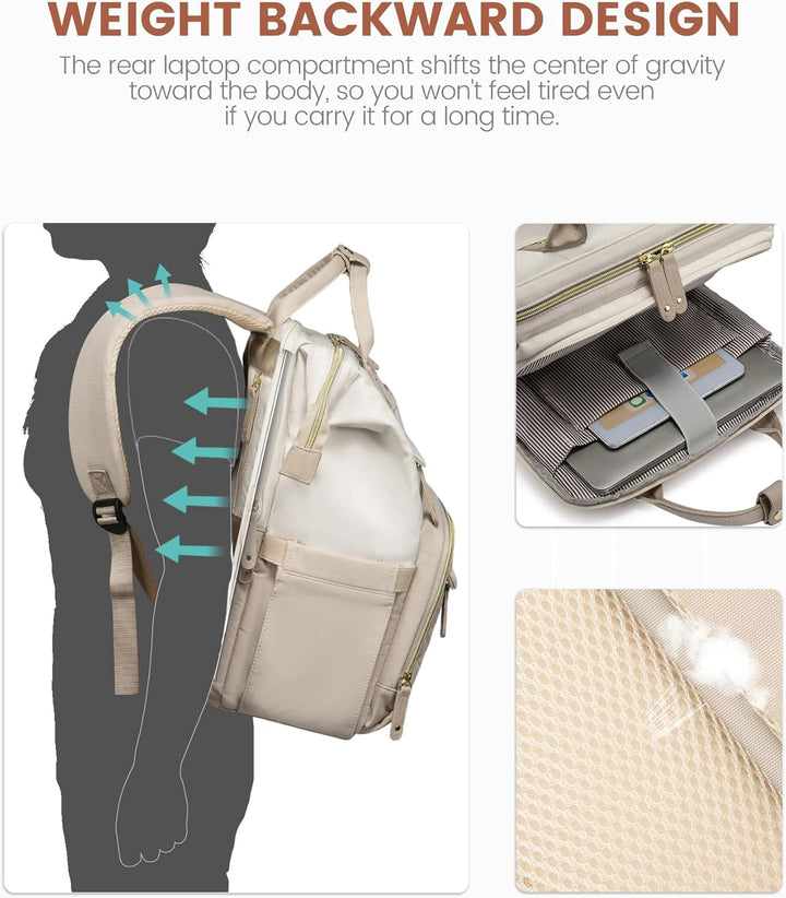 LOVEVOOK - Mochila para laptop de mujer, 15.6'' impermeable...