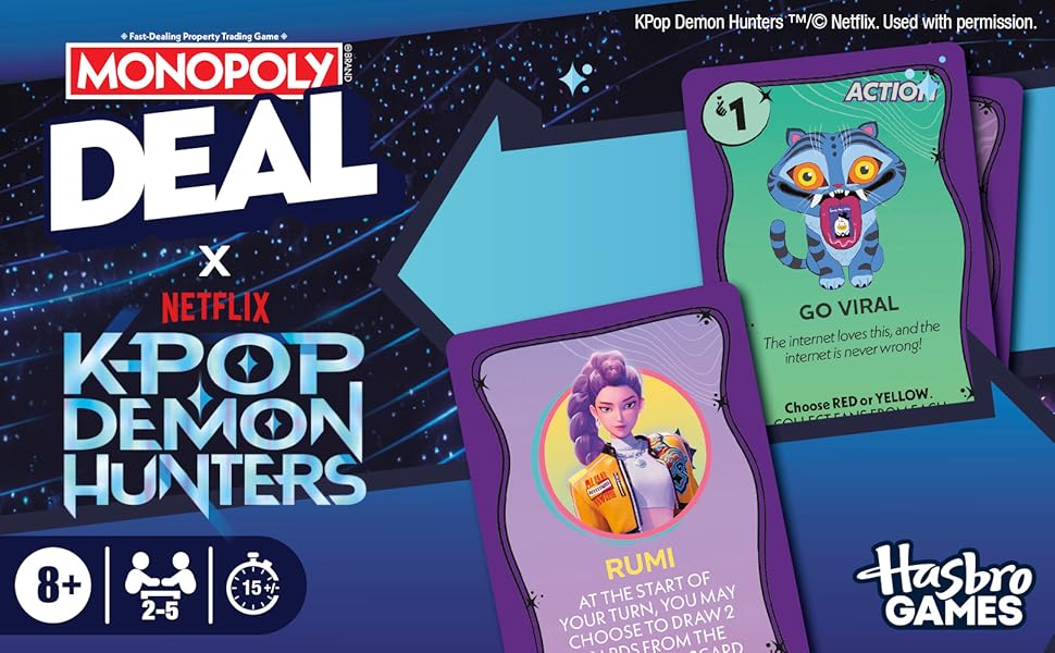 Monopoly Oferta Juego de cartas Kpop Demon Hunters Juegos