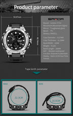 Relojes deportivos para hombre al aire libre, impermeable, militar, fecha, tácticas, LED, alarma, cronómetro