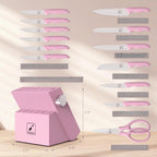 imarku Juego de cuchillos de cocina de 14 piezas, acero inoxidable de alto