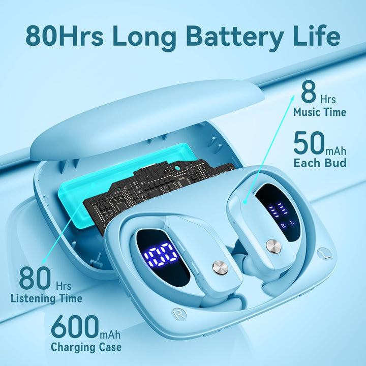 Auriculares bmani, auriculares inalámbricos Bluetooth con 80H de ti...