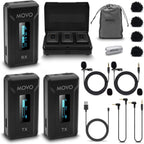 Movo WMX-2 Micrófono inalámbrico para cámara con estuche de carga, 1 transmisor