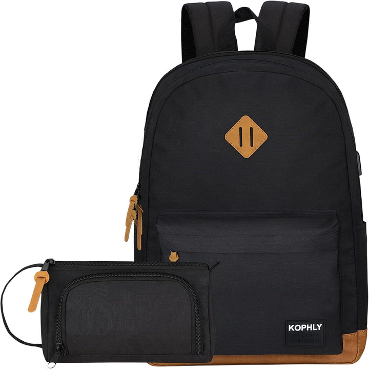 KOPHLY Mochila grande para portátil de mano para viajes, Set negro,...