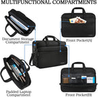 Bolsa de 17" para computadora portable, maletín de viaje con organizador, correa para colgar al hombro expansible, impermeable, para llevar computadora de 15.6", para hombre y para mujer.