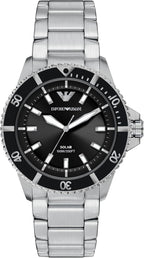 Reloj Emporio Armani World Explorer de acero inoxidable, tres agujas y energía solar