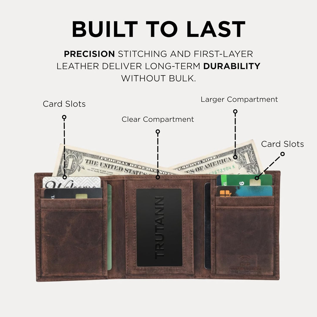 TRUTANN Cartera de cuero \u2013 Soporte para tarjetas triple | Cart...