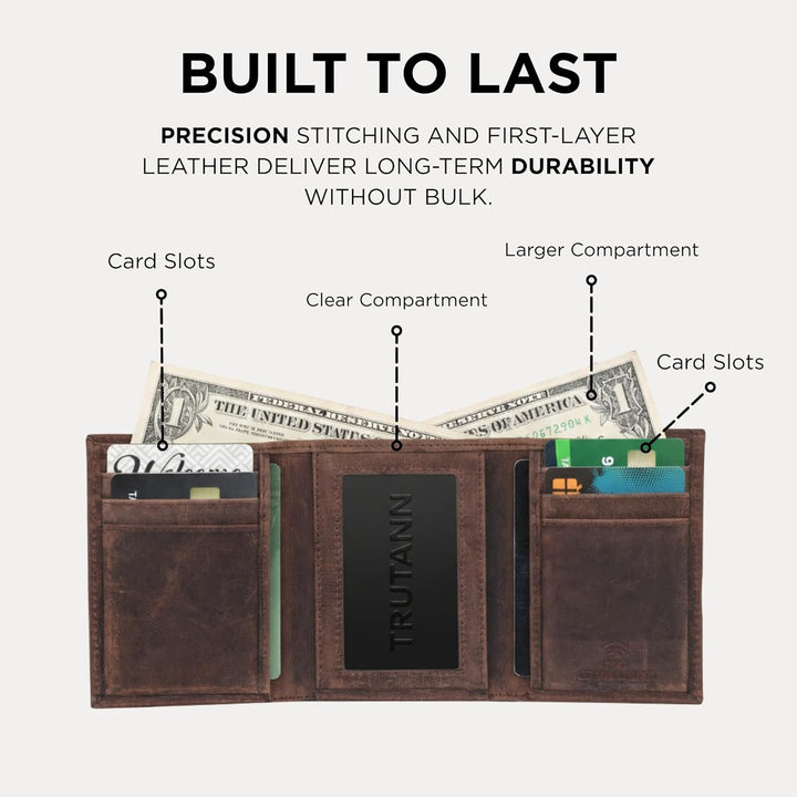 TRUTANN Cartera de cuero \u2013 Soporte para tarjetas triple | Cart...