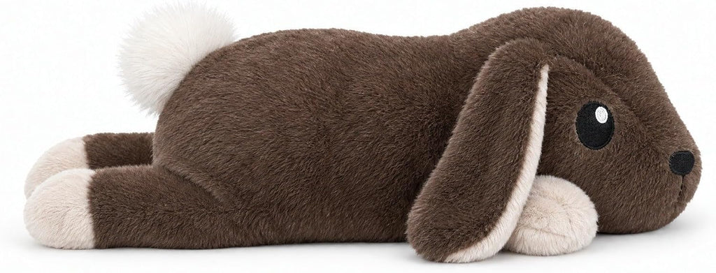 Brease Animal de peluche de conejo marrón con peso de 5 libras sin perfume, grande, bonito conejo de peluche para abrazo suave y momentos tranquilos, compañero suave para niños y adultos, peluche