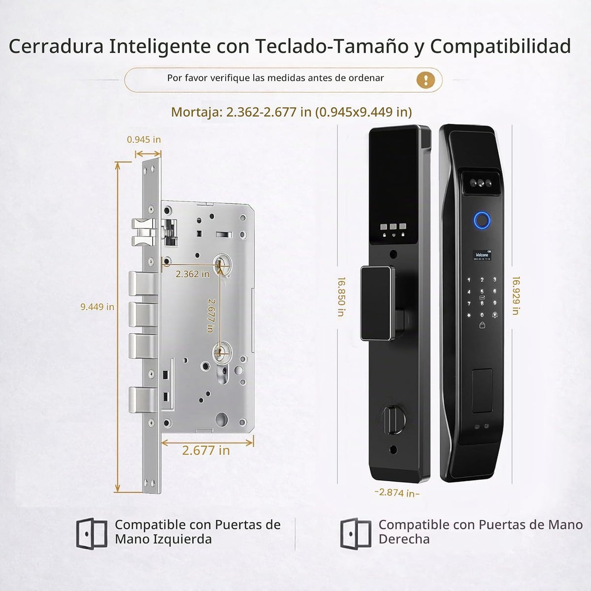 Cerradura de puerta inteligente de reconocimiento facial 3D con portero de video, acceso remoto a la aplicación Tuya, desbloqueo biométrico de huellas dactilares y palma, cerradura de mortaja de