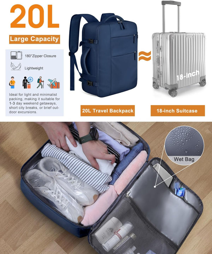 Mochila de viaje Capolo para mujeres y hombres, mochila impermeable...