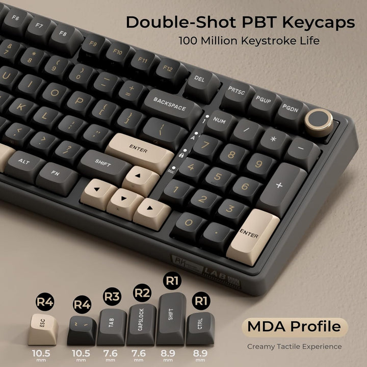 RK ROYAL KLUDGE R98 Pro - Teclado mecánico con cable, teclado RGB p...