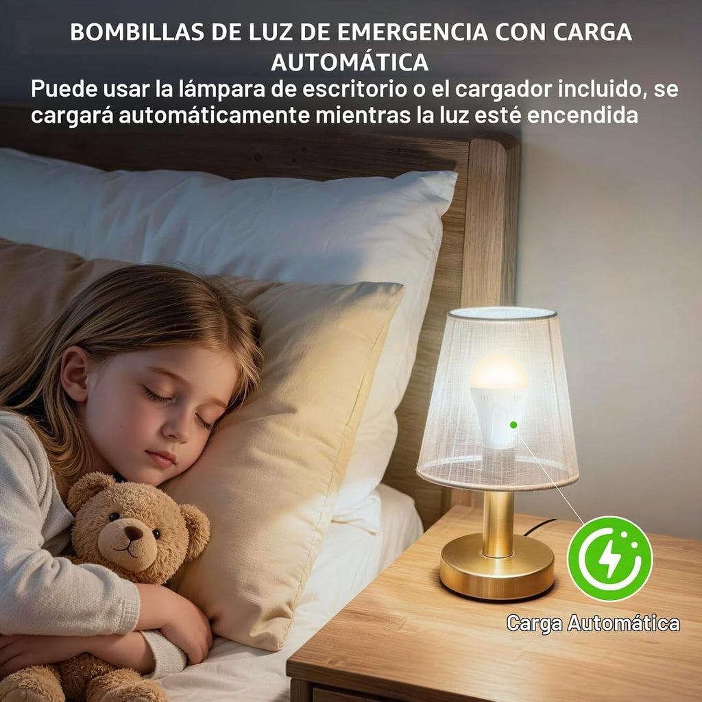 Lámpara Paquete de 10 bombillas de emergencia recargables A19 E26 9W 3000K