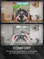 Orzly Volante Compatible con Switch 2 (Consola 2025) – Paquete Twin de Accesorios de Volante para Joy-Con Controllers y Juegos de Carrera de MarioKart (2 Volantes Neutros/Negros) Empacado como Regalo