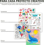 Grabie Juego de bolígrafos acrílicos de gel para colorear con libro