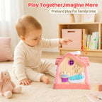 Juguete de casa de aprendizaje musical, juego interactivo de educación temprana con luces y sonidos, centro de actividades portátil para niños de 0 a 3 años