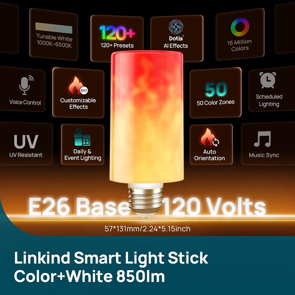 Linkind Barra de luz inteligente, bombilla inteligente de color y blanco