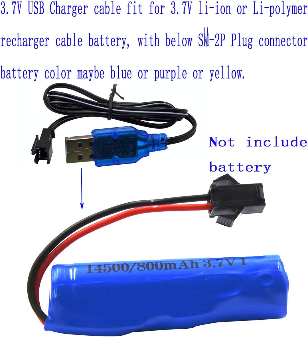 Blomiky Paquete de 2 cables de carga USB de 37 V con